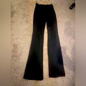 Black ribbed stretch boot cut pant